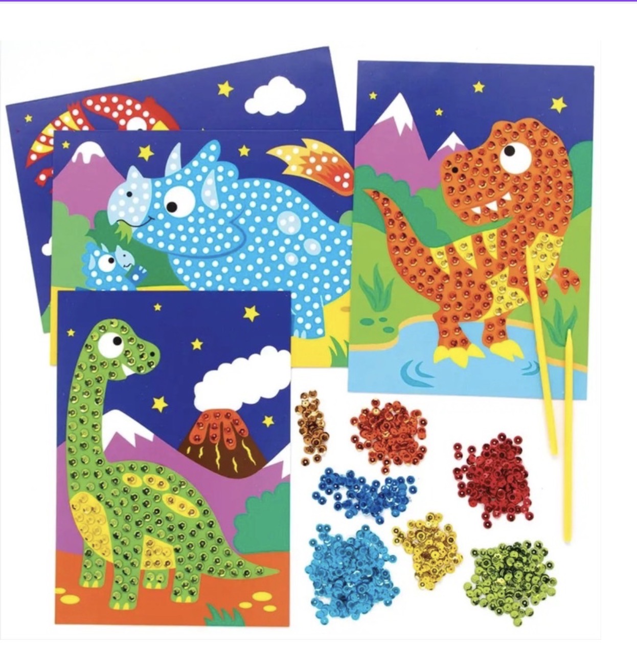 Dinosaur Sequin Picture Kit
