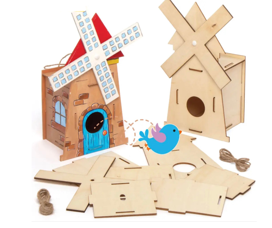 Wooden Windmill Birdhouse